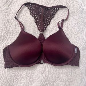 Aerie burgundy‎ front clasp bra size 32C